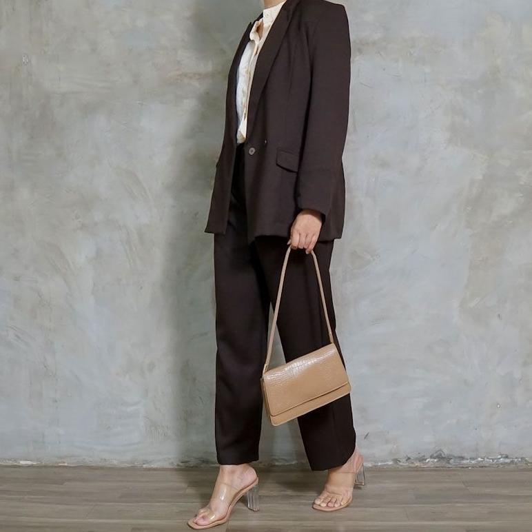 Diskon Jazzy Blazer Set By Cbco | One Set Blazer Oversized Set Celana Basic