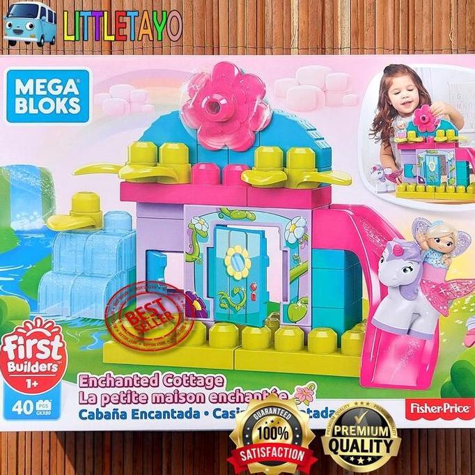 MEGA BLOKS FLOWER FAIRIES ENCHANTED COTTAGE PLAY SET FIRST BUILDER