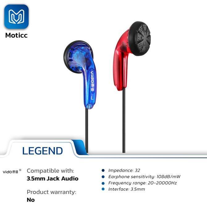 Earbud Vido Original - Kere Hore Legend - Non Mic (Bukan Benjie)