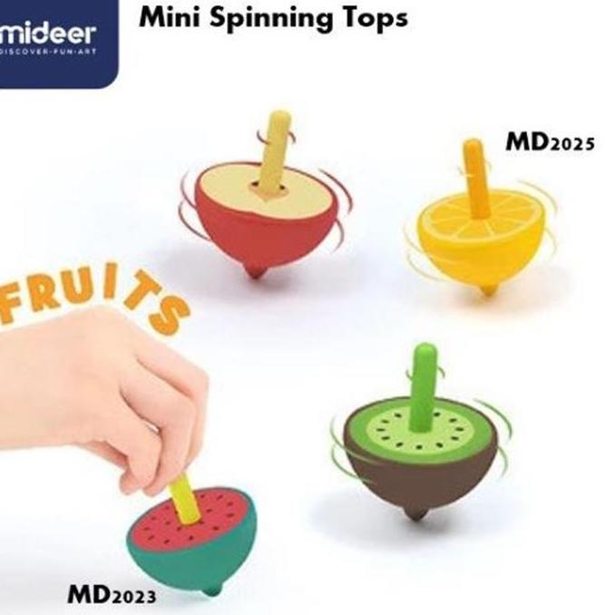 Mainan Gasing Kayu Buah Mideer Spinning Tops Mainan Edukasi Anak