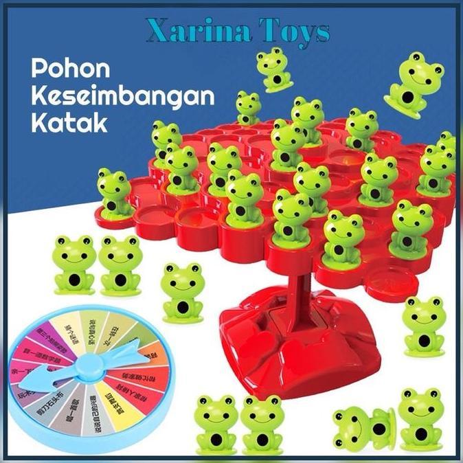 Mainan Pohon Keseimbangan Kodok / Mainan Edukasi Anak / Mainan katak Melatih keseimbangan anak Plast
