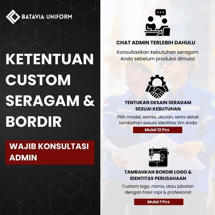 Kemeja Safety K3 by Batavia Uniform - Baju Seragam Kerja Atasan Wearpack Lengan Panjang Pria Wanita 