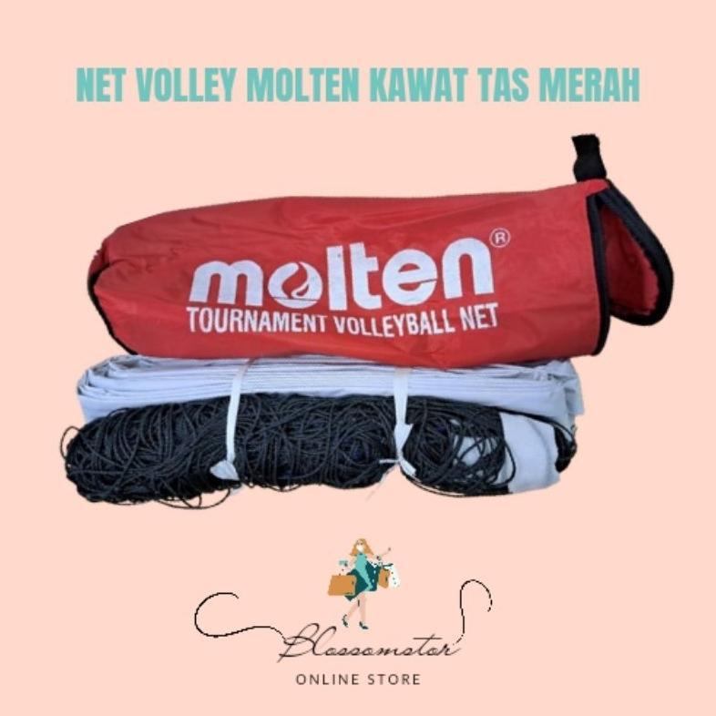 NET VOLLEY MOLTEN TAS MERAH KAWAT / JARING BOLA VOLI SELING KAWAT