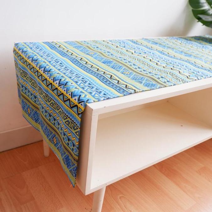 Stiletto - Taplak Meja Motif Tribal Bohemian Ujung Datar - Table/Bed Runner Taplak Meja Makan Minima