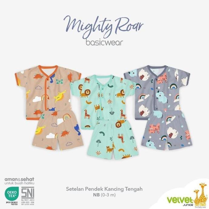 Velvet junior - Setelan pendek kancing depan - Baju anak velvet junior - Baju bayi - Set baju anak