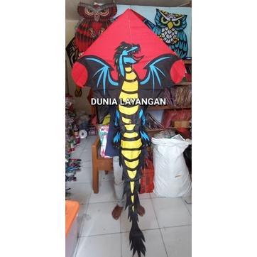 ASSALAMSHOP TERBARU LAYANGAN LIPAT KAIN PARASUT NAGA JUMBO EKOR PANJANG TERMURAH