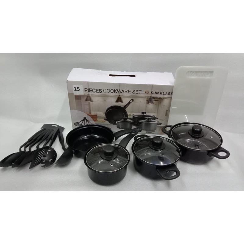 Panci Set 15 Pcs -Cookware Set + Spatula+ Talenan