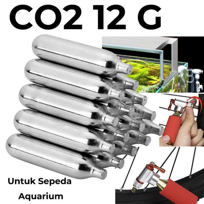 Tabung Co2 Pompa Sepeda & Soda Charger 12G Cartridge Co2 12 G/12 Gram Untuk Sepeda Aquarium Restock