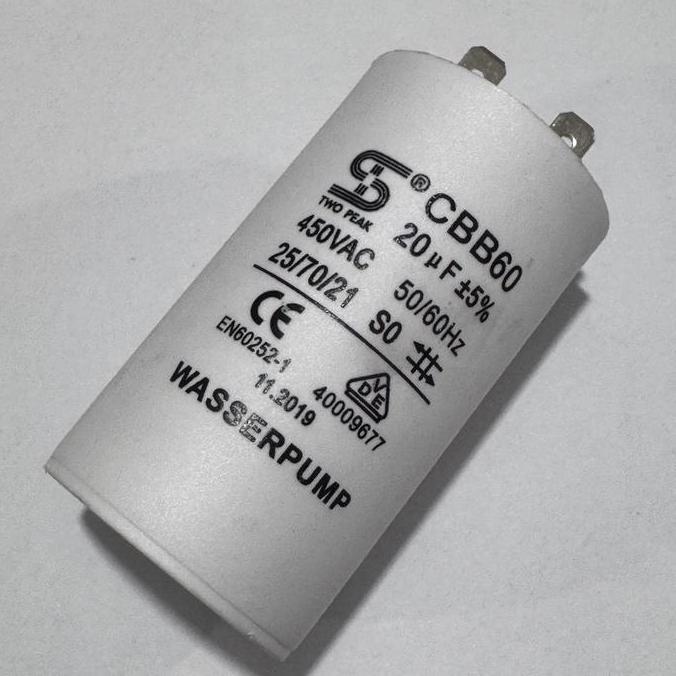 Sparepart Kapasitor Pompa Booster Wasser Pb 318 Ea Pw 225 Ea 20Uf 450V Socket Original Murah