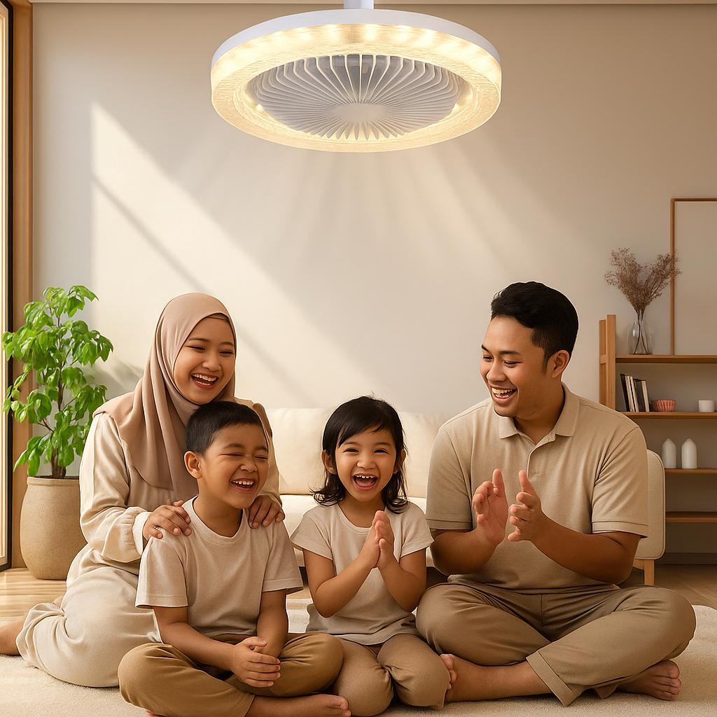 Lampu Kipas Super Terang - Lampu Kipas 50W Angin Besar Dengan Remote Control Ceiling Fan Kecil Murah