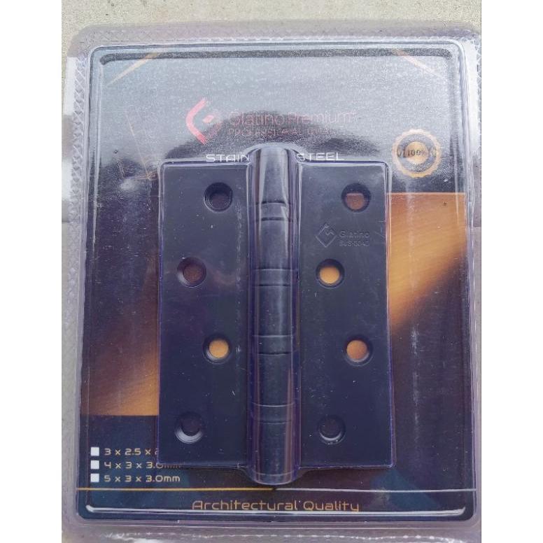 (Terbaru) Engsel Pintu Glatino 4" HITAM Sus304 / Engsel Pintu Stainless 4 inch / Engsel Pintu Kayu (