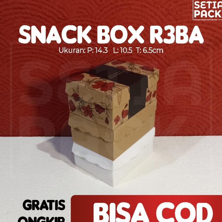 Kotak Dus Snack Aqua Putih Coklat Kraft Motif Box Kue Roti R3Ba