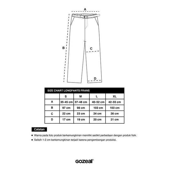 Gozeal | Longpants Chino - Frans Black | Celana Panjang Casual | Pria Wanita Unisex