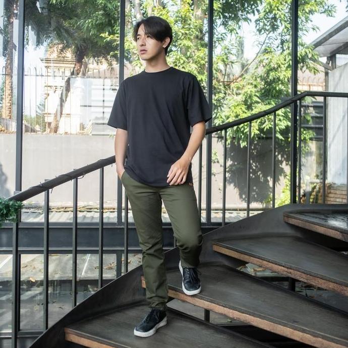 Bapin Celana Chino Panjang Pria Army Kain Katun Scoth Slimfit Lembut Stretch