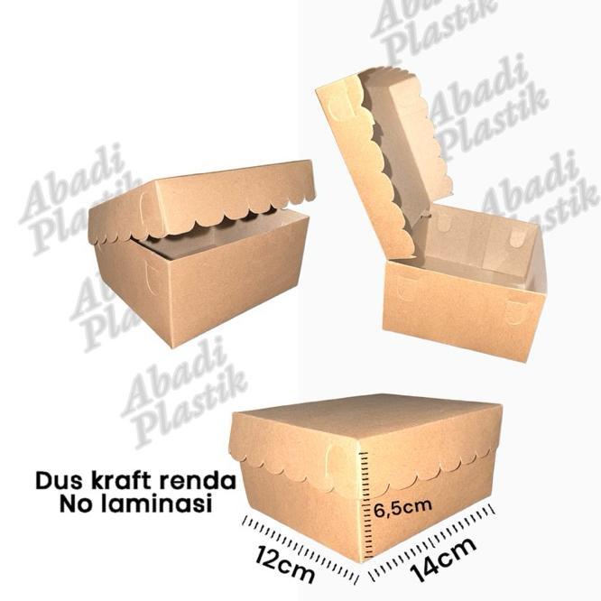 Dus Kraft Renda Kue 12X14 /Box Kue/Dus Snack 12X14/ Isi 100Pcs