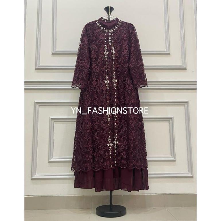 Free Ongkir Dress Pesta Wisuda Mozza Wanita M L Xl Xxl Warna Burgendi Lavender Sage Rose Gold Elegan