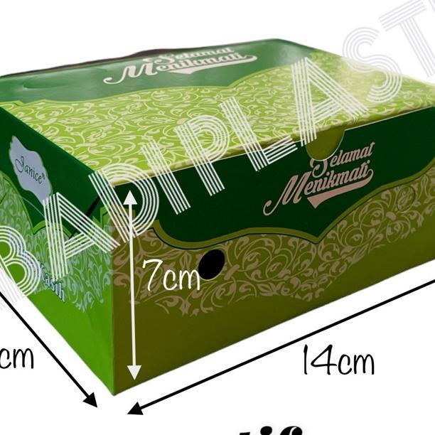 Dus Kue 12X14 Motif Hijau/Box Kue/Dus Snack -100Pcs