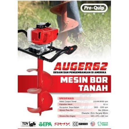 ORIZA Mesin Bor Tanah PROQUIP AUGER 62 Earth Auger Drill Bor Penggali Tanah