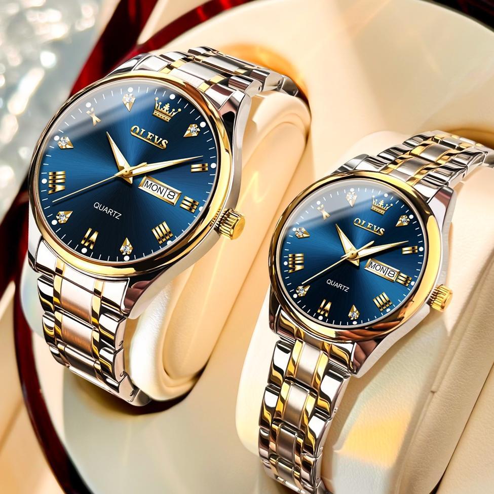 ORIGINAL OLEVS JAM TANGAN COUPLE PASANGAN ORIGINAL ANTI AIR ANALOG WATCH COD