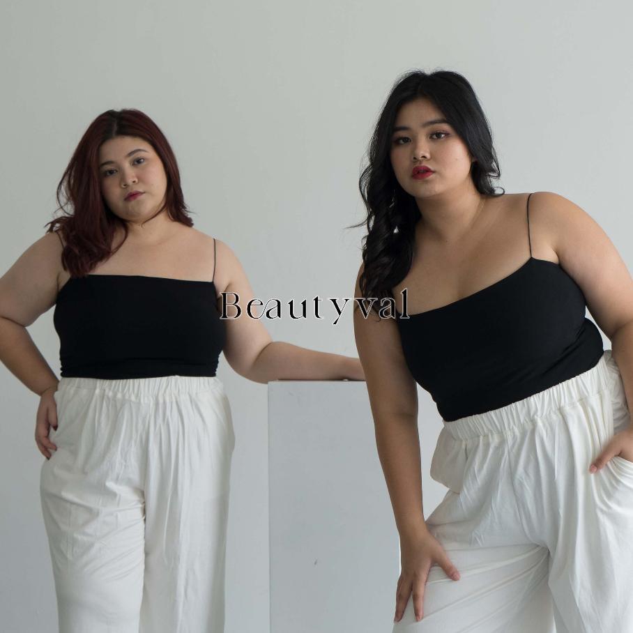 Nara Tank Top Basic Big Size Wanita Square Crop Top Tanktop Polos Jumbo