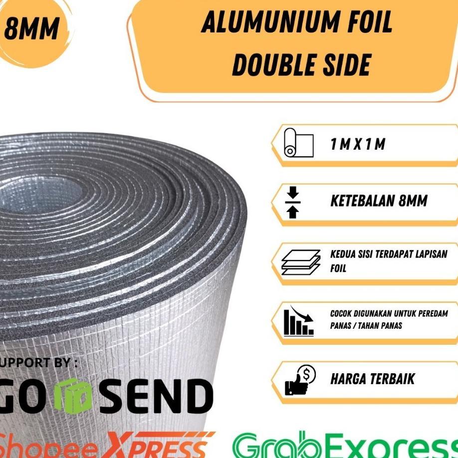 [Gojek / Grab] Alumunium Foil Atap 1M X 1M Double Side Surabaya 8Mm