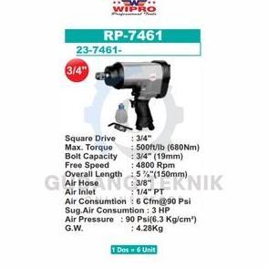 SAVAN Air Impact Wrench 3/4" TWIN HAMMER Mobil WIPRO RP-7461 / Alat Buka Pasang Baut Impact Wrench A