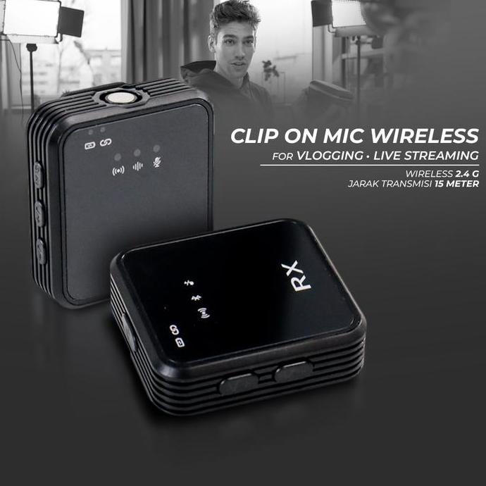 TERLARIS CLIP ON MIC WIRELESS FOR VLOGGING LIVE STREAMING YOUTUBE PORTABLE