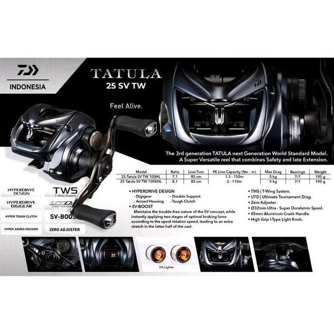 Reel Bait Casting Daiwa Tatula Sv Tw 100Hl 100Xhl New 2025 |Reel Bc | Reel Casting | Reel Daiwa | Re