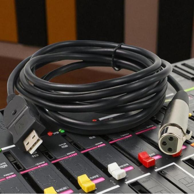 CARACAV Kabel XLR ke USB - Kabel Microphone Mikrofon ke USB 2.8 Meter - USB to XLR Microphone Studio