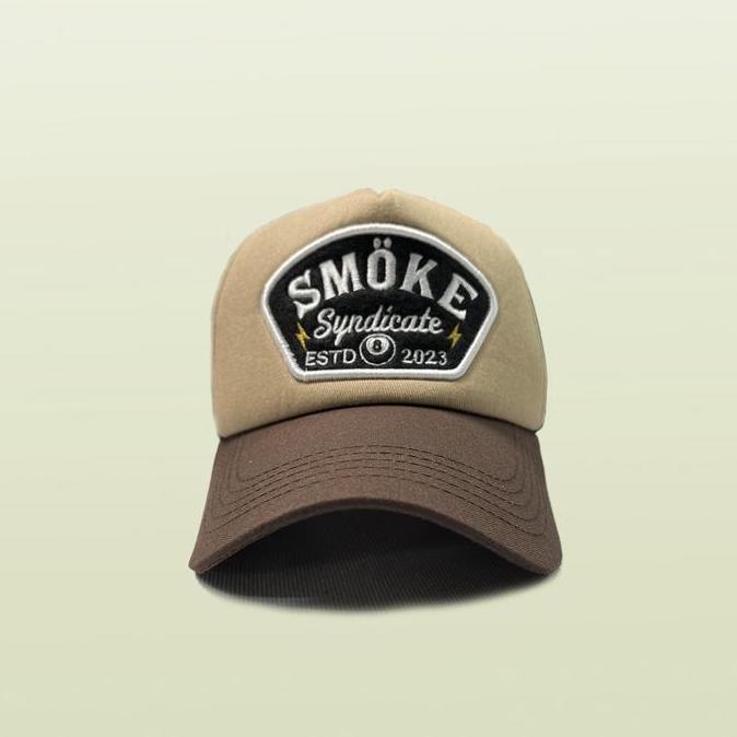 Murah Smoke Topi All New Trucker Hat "Dessert" Hitam Coklat Elegan