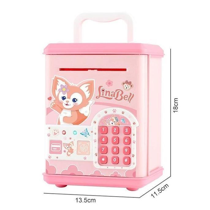 MANAZY ATM Sidik Jari/Anak Money Safe Box Brangkas Mini/Brankas Bank Ada Musik N Lampu/ATM Sidik Jar