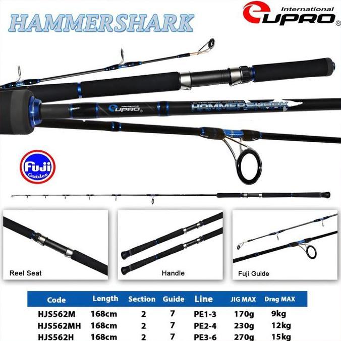 Joran Spinning Eupro Hammershark Hjs 562M 562Mh 562H Jigging Rod