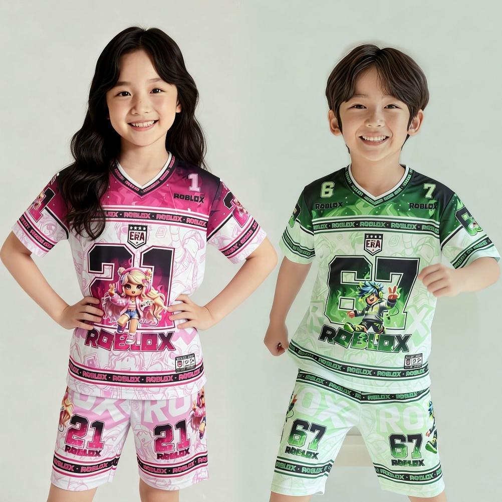 VALUE PACK set jersey anak perempuan dan laki baju celana roblox buat anak 3-13 tahun