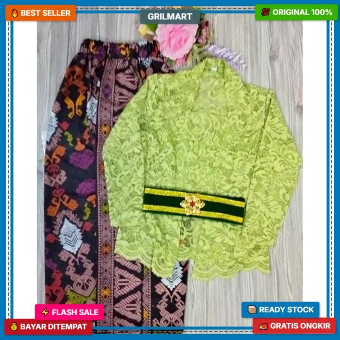 Setelan Kebaya Anak Bali Lengan Panjang/Oneset Kebaya Anak Usia 5 - 10 Tahun Pilihan Tepat