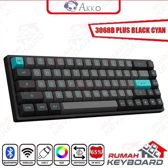 MECHANICAL KEYBOARD - AKKO 3068B PLUS V2 - 65% - 3 MODE - RGB (TERBAIK) (TERBARU) (TERMURAH)