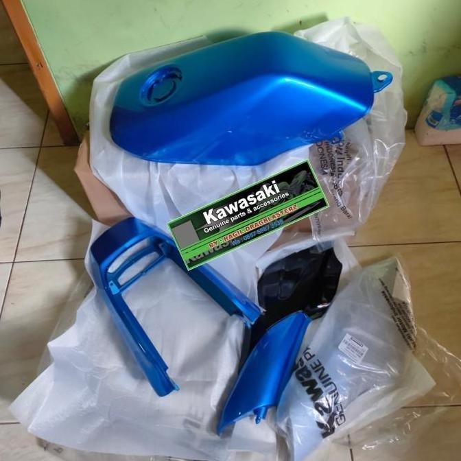 full cover body ninja r ninja ss biru muda polos orinal