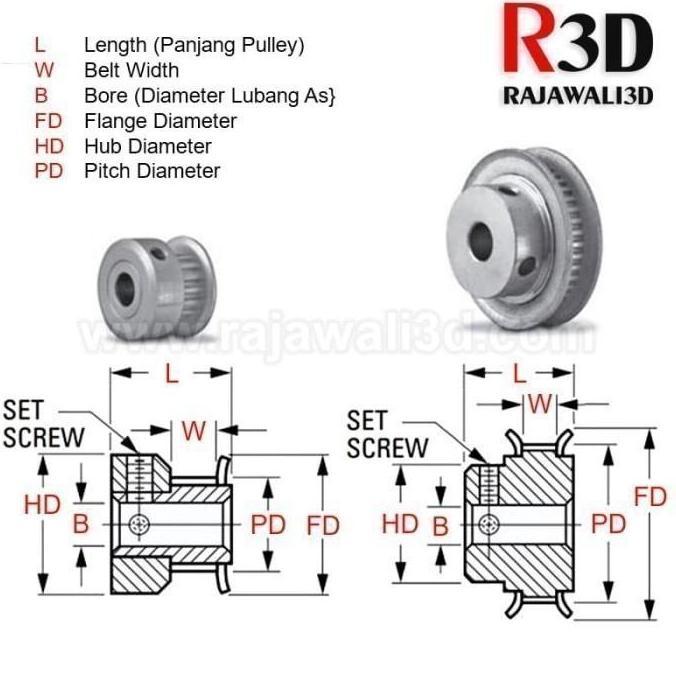 GT2 TIming Pulley 60 Teeth Bore 12mm Belt 10mm