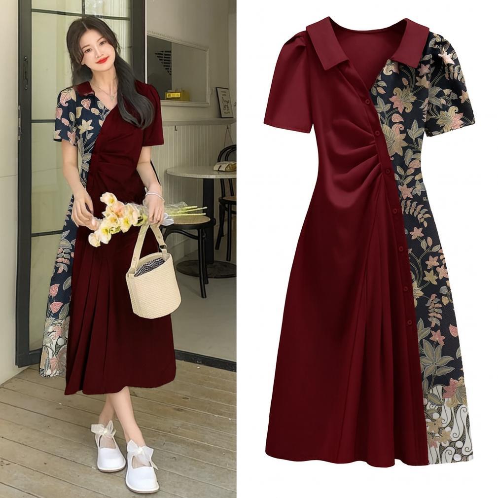 ORIGINAL FWG DRESS BATIK WANITA KEKINIAN TERBARU PAKAIAN GAUN PESTA BATIK MOTIF PAKAIAN DRES MANELA 
