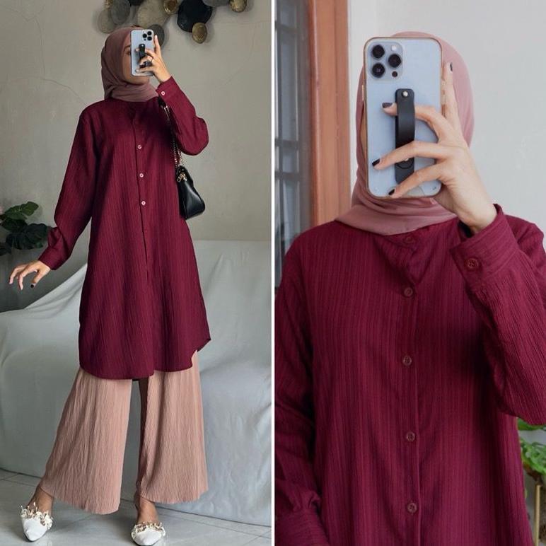 ORIGINAL TUNIK POLOS WANITA LADY CRUSH OVERSIZE / TUNIK ZALFA JUMBO