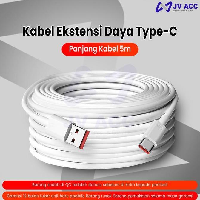 KABEL CHARGER KAMERA CAMERA CCTV TYPE TIPE C PANJANG KABEL 5 METER