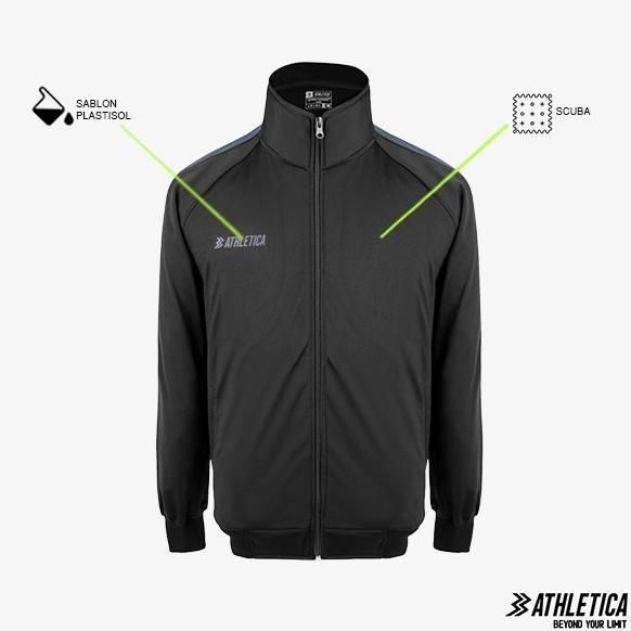 TERMURAH Athletica - Levin Tracktop Black Grey | Jaket Pria Wanita Olahraga Tracktop Unisex KEKINIAN