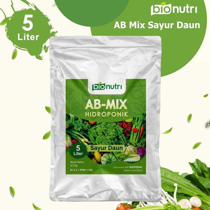 Nutrisi AB Mix Hidroponik Sayur Daun 5 Liter - Bionutri [terbaik]