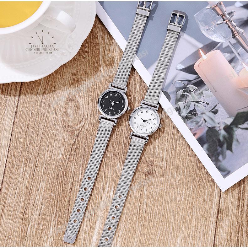 terbaru jam tangan stainless steel gaya untuk wanita analog / jam tangan stainless steel kecil analo