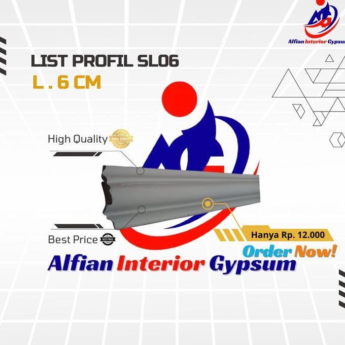 List Profil Gypsum Biding SL.06 Lebar Plafon Minimalis