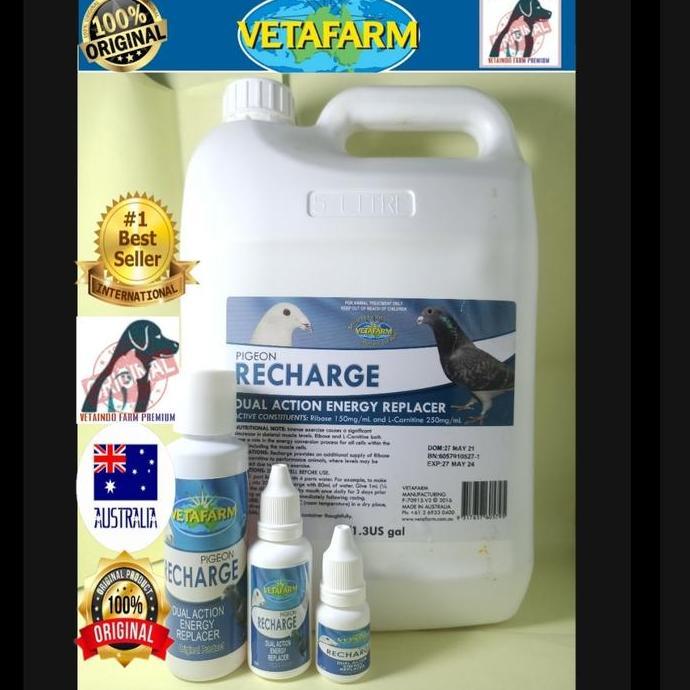 RECHARCE 100ML VETAFARM VITAMIN BURUNG DOPING MERPATI KOLONG BALAP