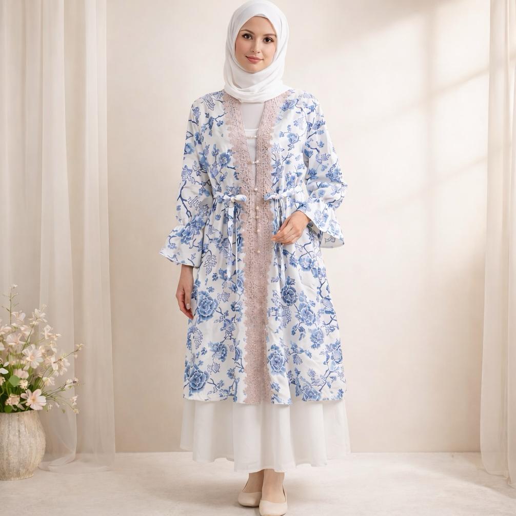 Ready Stock Tunik Batik Putih Tunik Batik Renda Tunik Baju Wanita