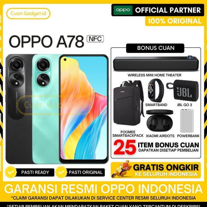 OPPO A78 NFC 8/256 OPPO A 78 NFC 4G 8/256 GARANSI RESMI INDONESIA