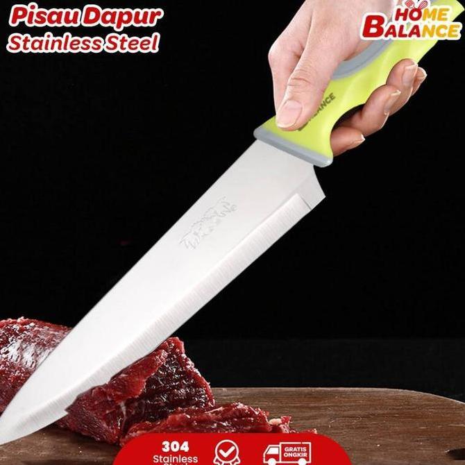 HomeBalance Pisau Dapur Ada Sarung Stainless Tebal Pisau Potong Ayam Premium Quality Pisau Tajam CD