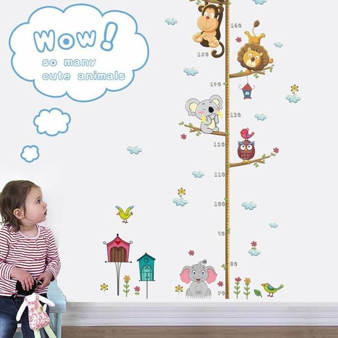 Wallpaper Stiker Dinding Pengukur Tinggi Badan Anak Room Decor