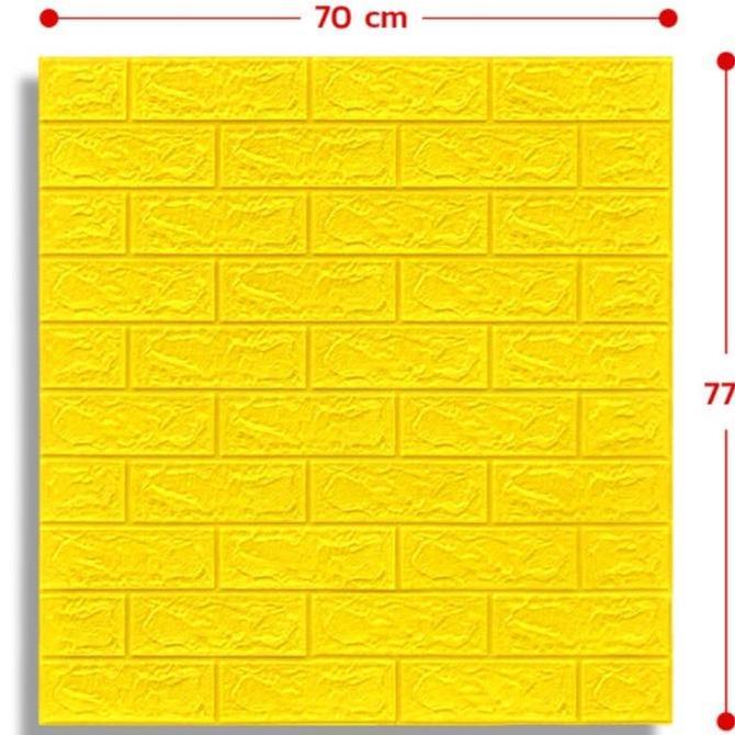 Wallpaper 3D Modern Foam peredam panas dan suara- bata break kuning